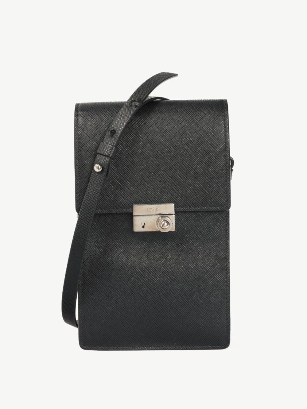 Prada Nero Saffiano Leather Smartphone Pouch